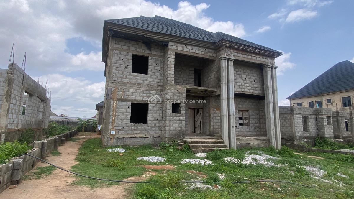 Carcass 5 Bedroom Duplex with 2 Rook Selfcontained Bq, By Glory Dome, River Park Estate Abuja, Lugbe District, Abuja, Detached Duplex for Sale