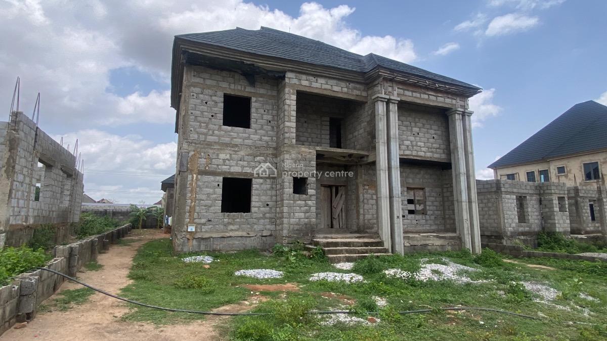 Carcass 5 Bedroom Duplex with 2 Rook Selfcontained Bq, By Glory Dome, River Park Estate Abuja, Lugbe District, Abuja, Detached Duplex for Sale