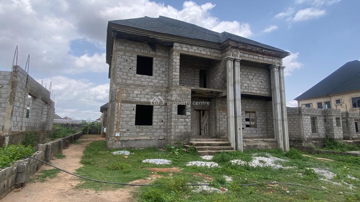 Carcass 5 Bedroom Duplex with 2 Rook Selfcontained Bq, By Glory Dome, River Park Estate Abuja, Lugbe District, Abuja, Detached Duplex for Sale