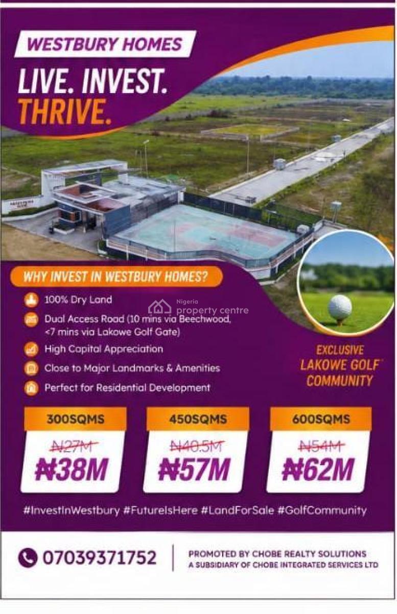 Own an Exclusive Residential Plot at Lakowe Lake Golf Community, Lakowe Lake Golf Course Westbury Homes, Ibeju Lekki, Lagos, Residential Land for Sale