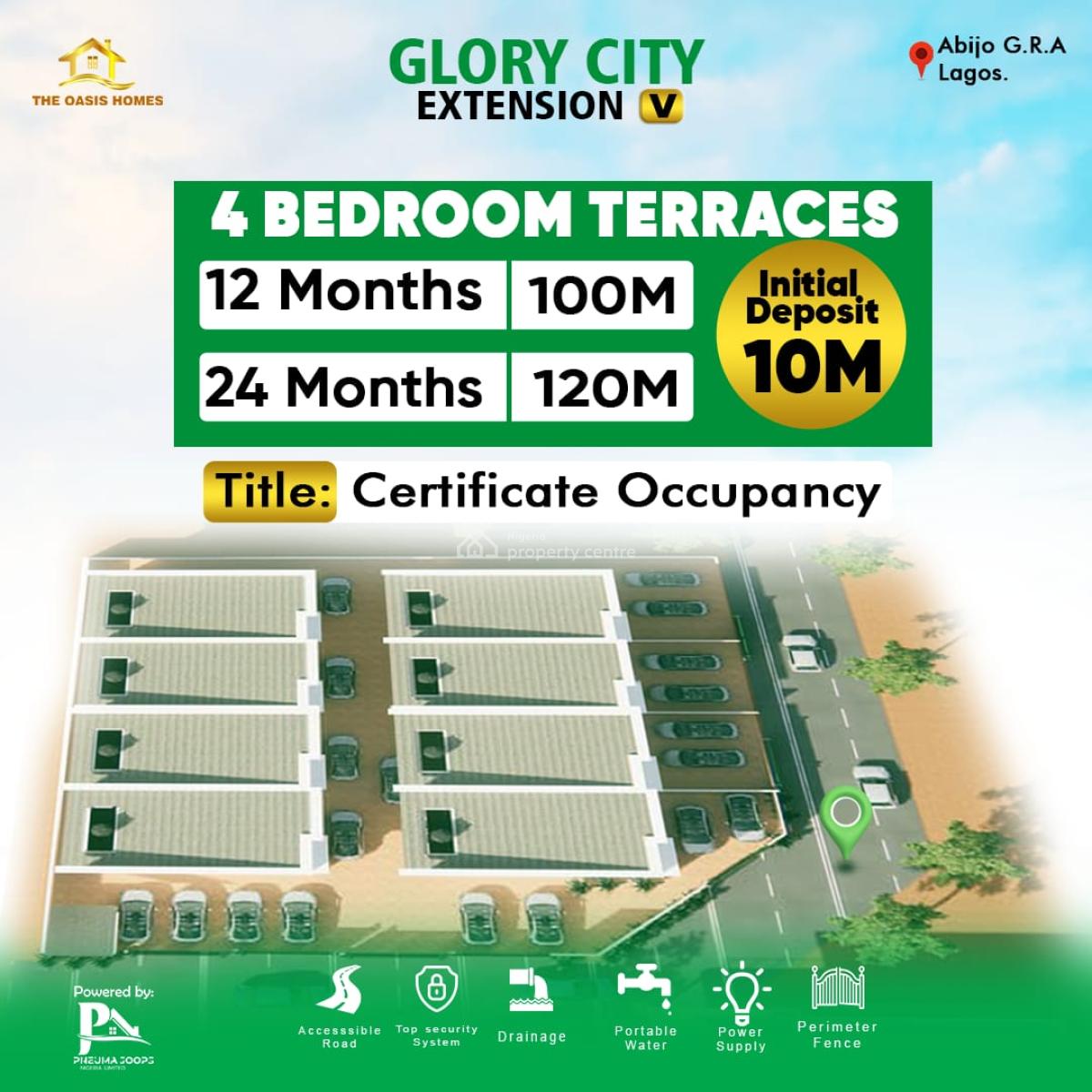 Glorycity Extension V-- 4-bedroom Duplex, Abijo, Lekki, Lagos, Terraced Duplex for Sale