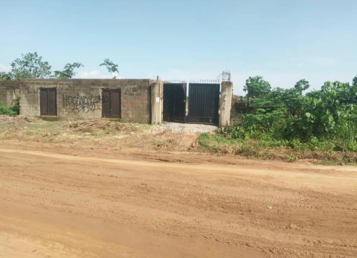 700sqm of Land with Two Shops Fenced with Borehole, Ofada Abisodun Road, Mowe Ofada, Ogun, Commercial Land for Sale