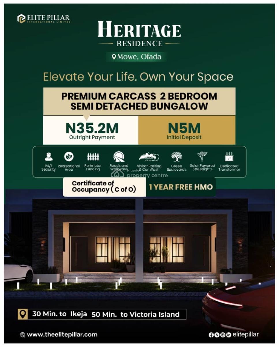 Just Launched! Off-plan Bungalow with Flexible Payment Option, in Close Proximity to Rccg Redemption Camp, Mowe Ofada, Ogun, Semi-detached Bungalow for Sale