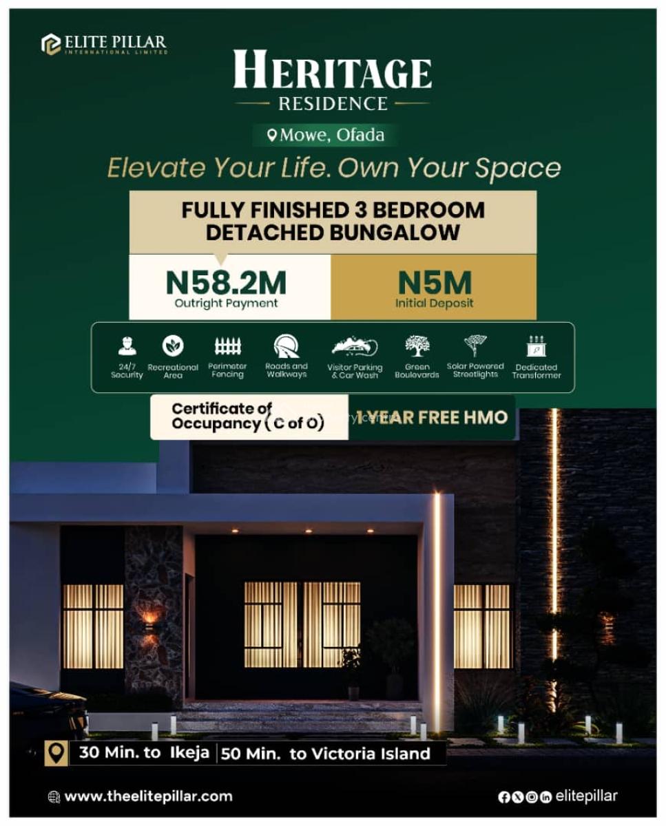 Beautiful Bungalows in a Structured Estate Community, Lagos/ibadan Expressway, Mowe Town, Ogun, House for Sale