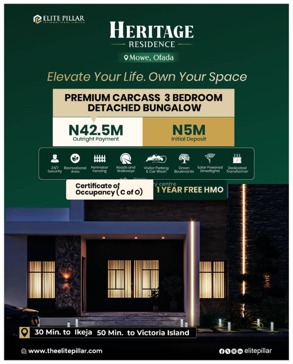 Own Or Invest  Flexible Housing Opportunity Close to The City Center, 30 Mins to Ikeja, 50 Mins to Vi, Mowe Ofada, Ogun, Detached Bungalow for Sale