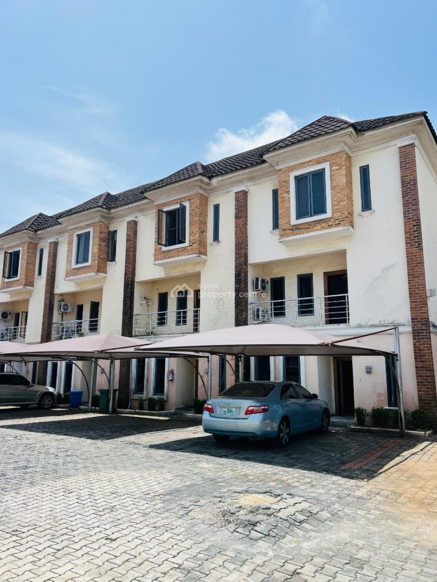 Serviced 4 Bedroom Terrace Duplex on Two Floors, with a Swimming Pool, Chevron Alternative, Igbo Efon, Lekki, Lagos, Terraced Duplex for Rent