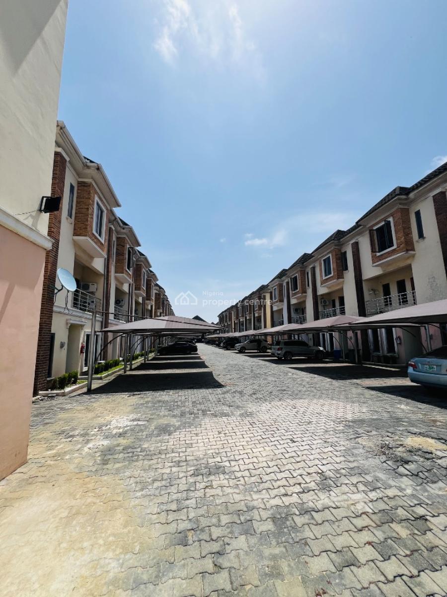 Serviced 4 Bedroom Terrace Duplex on Two Floors, with a Swimming Pool, Chevron Alternative, Igbo Efon, Lekki, Lagos, Terraced Duplex for Rent
