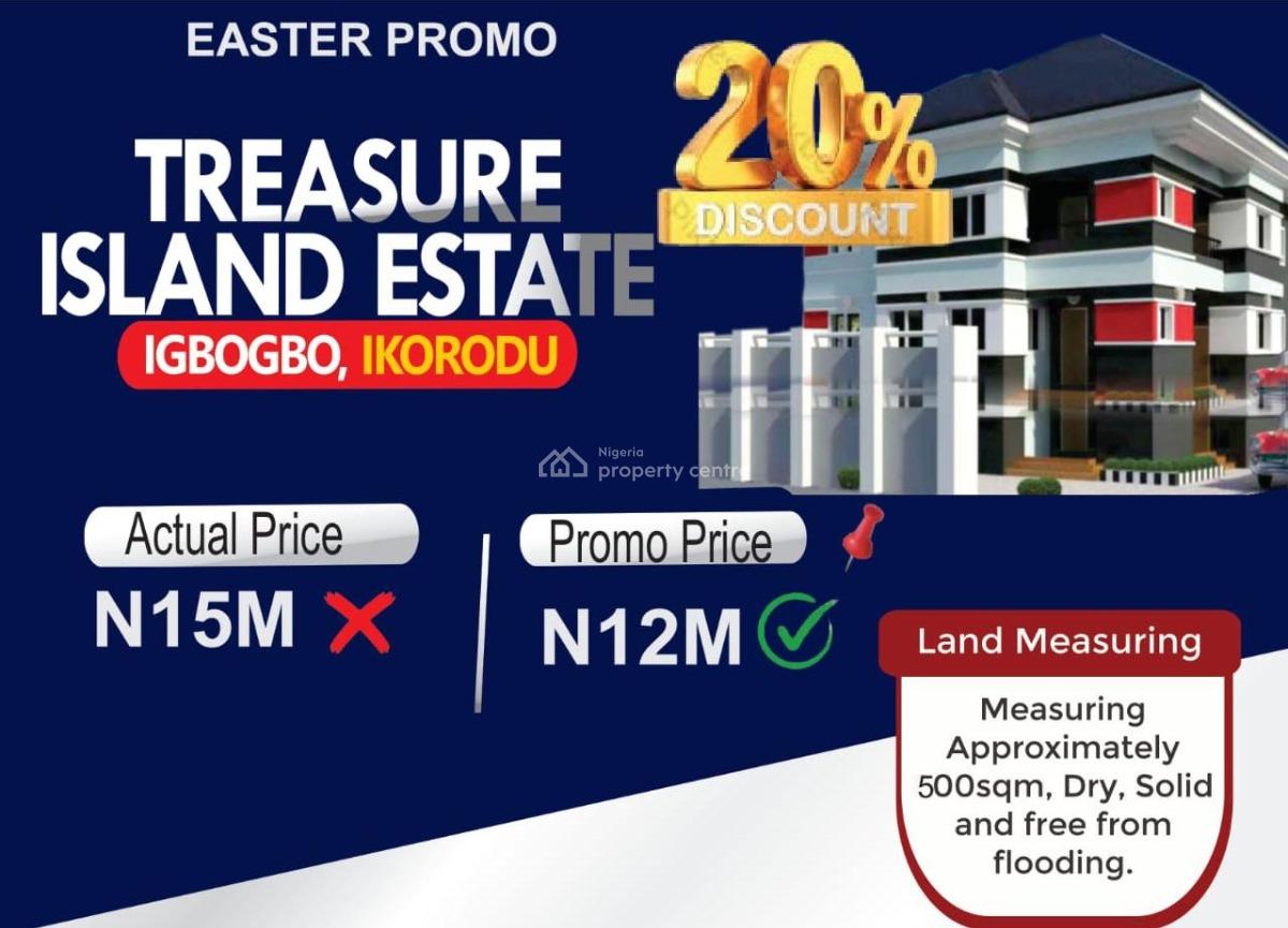 Affordable Plot of Land in a Fast-growing, Strategically Located Estat, Treasure Island Estate, Igbogbo, Ikorodu, Lagos, Residential Land for Sale