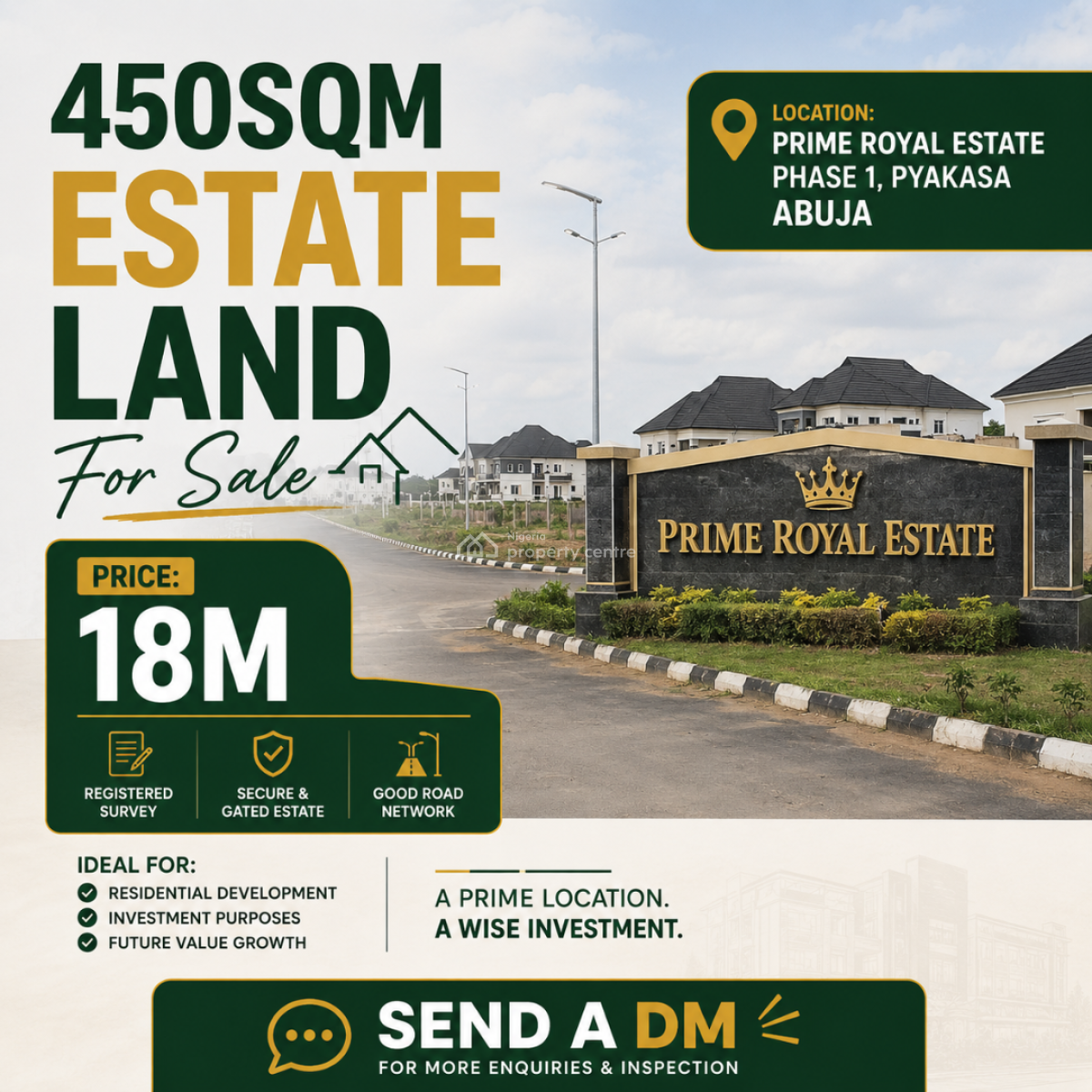 450 Sqm Estate Land, Pyakasa, Lugbe District, Abuja, Residential Land for Sale