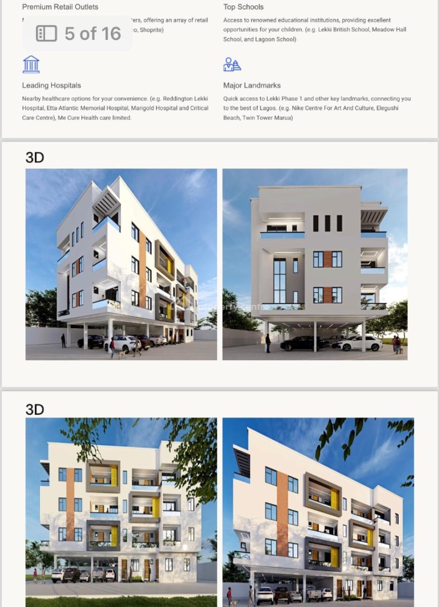 2,3 Bed with Bq250m, 350mikate 90% Complete Payment Plan Availab, Ikate, Pristine and Flood Free Neighborhood, Ikate, Lekki, Lagos, Block of Flats for Sale