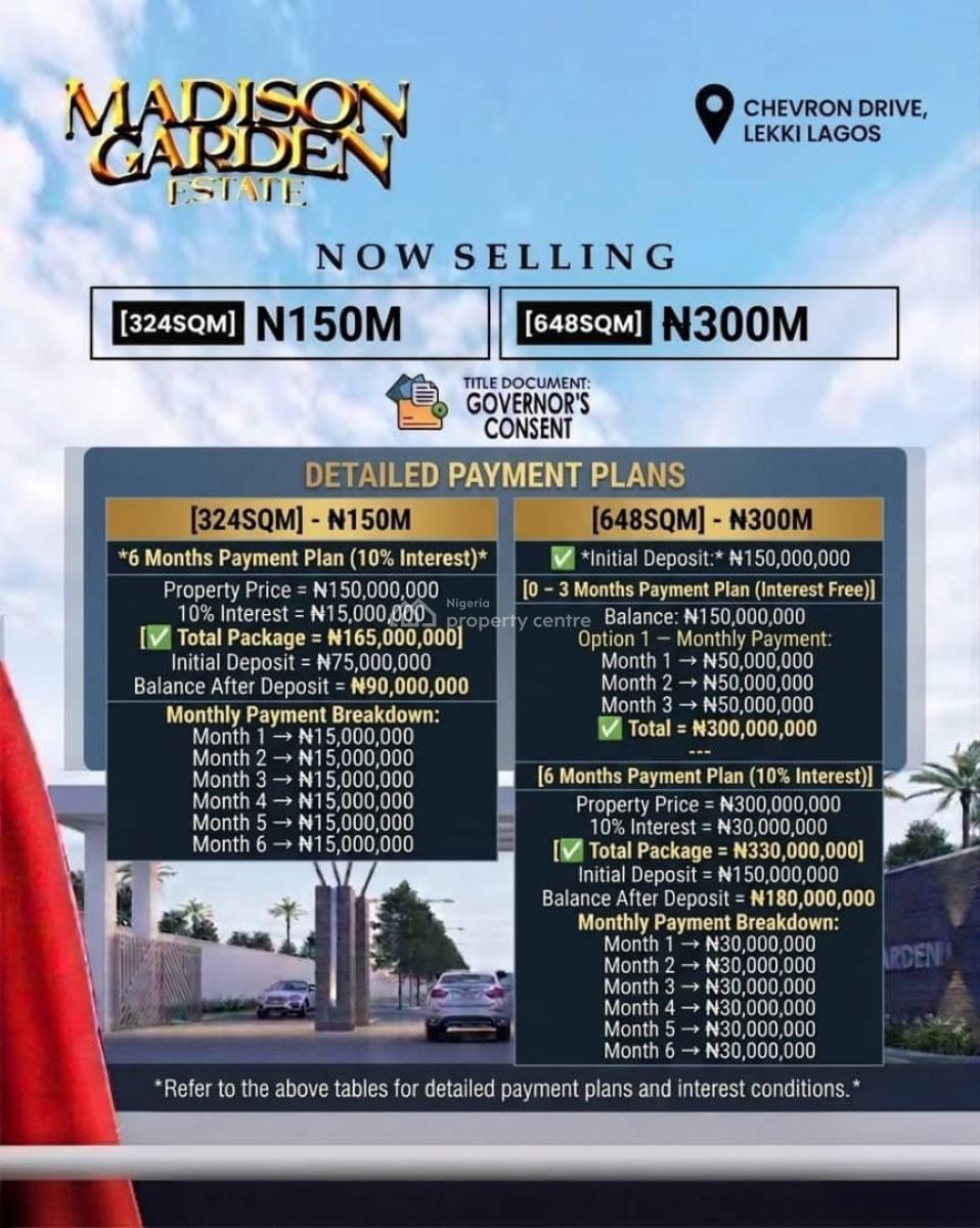 Plots of Land with Instant Allocation in a Prime Estate, Madison Garden Estate / Chevron, Lekki, Lagos, Residential Land for Sale