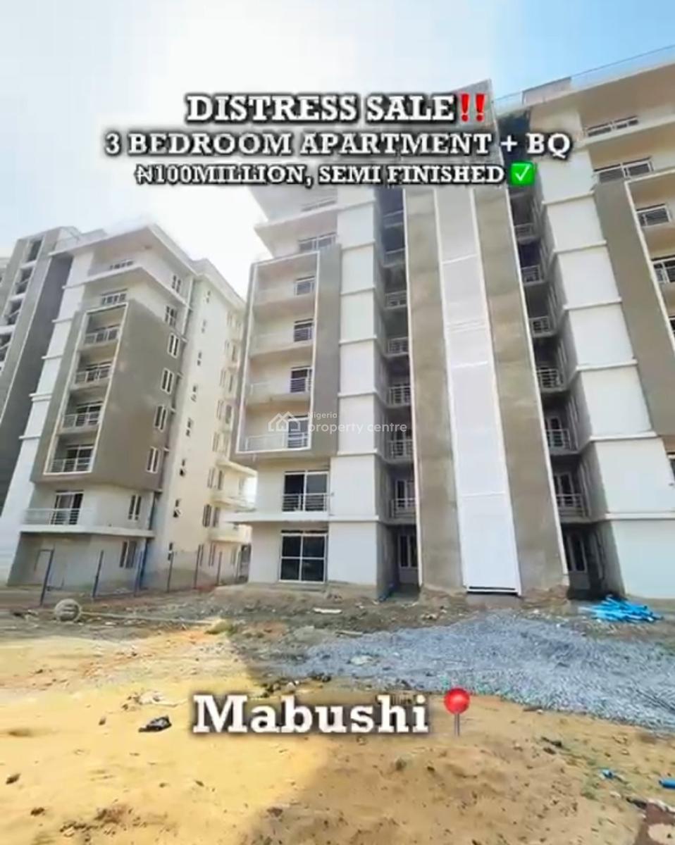 Semi Finished 3 Bedroom with a Bq, Tarred Road, Mabushi, Abuja, Flat / Apartment for Sale