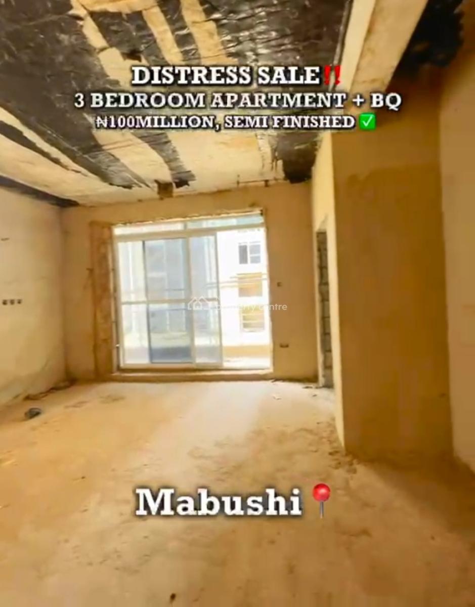 Semi Finished 3 Bedroom with a Bq, Tarred Road, Mabushi, Abuja, Flat / Apartment for Sale