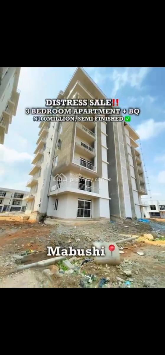 Semi Finished 3 Bedroom with a Bq, Tarred Road, Mabushi, Abuja, Flat / Apartment for Sale