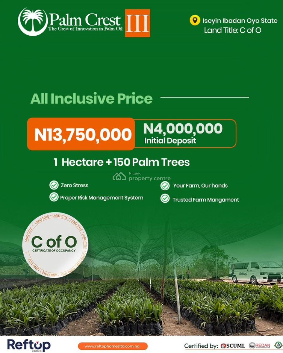 Farm Without Getting Dirty. Earn While Nature Does The Work., Palm Crest Iii, Iseyin, Oyo State, Iseyin, Oyo, Mixed-use Land for Sale