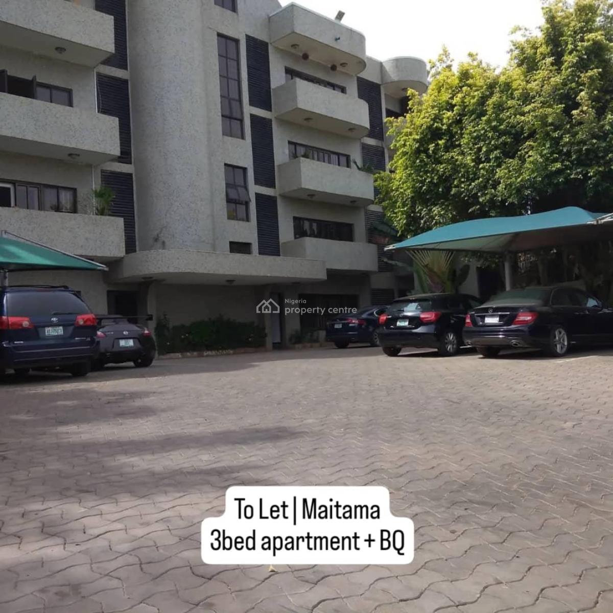 Serviced and Spacious 3 Bedrooms Apartment with a Room Bq, Maitama District, Abuja, Flat / Apartment for Rent