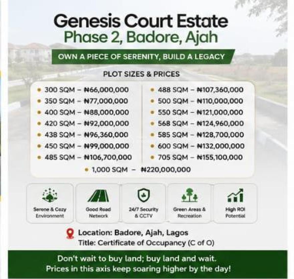 Invest in a Sort After Location Property at Badore/ Sangotedo, Badore, Ajah, Lagos, Residential Land for Sale