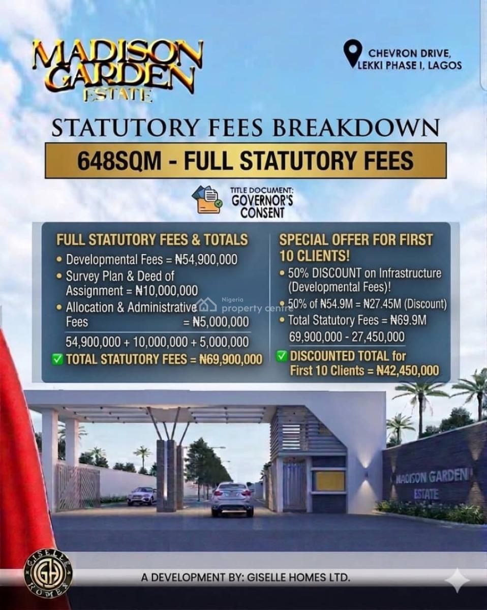 Buy and Build Land with Instant Allocation, Madison Garden Estate, Chevron, Lekki, Lagos, Residential Land for Sale