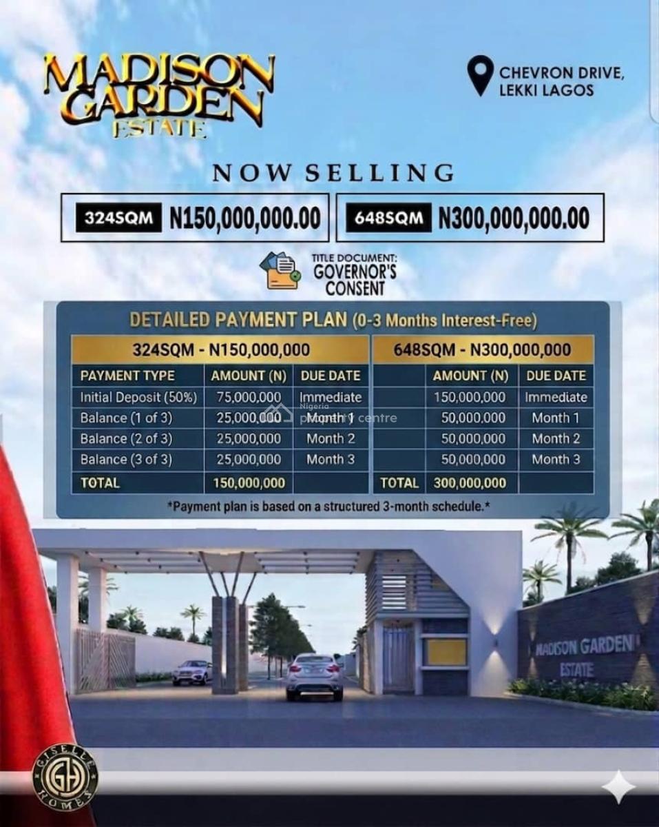 Buy and Build Land with Instant Allocation, Madison Garden Estate, Chevron, Lekki, Lagos, Residential Land for Sale