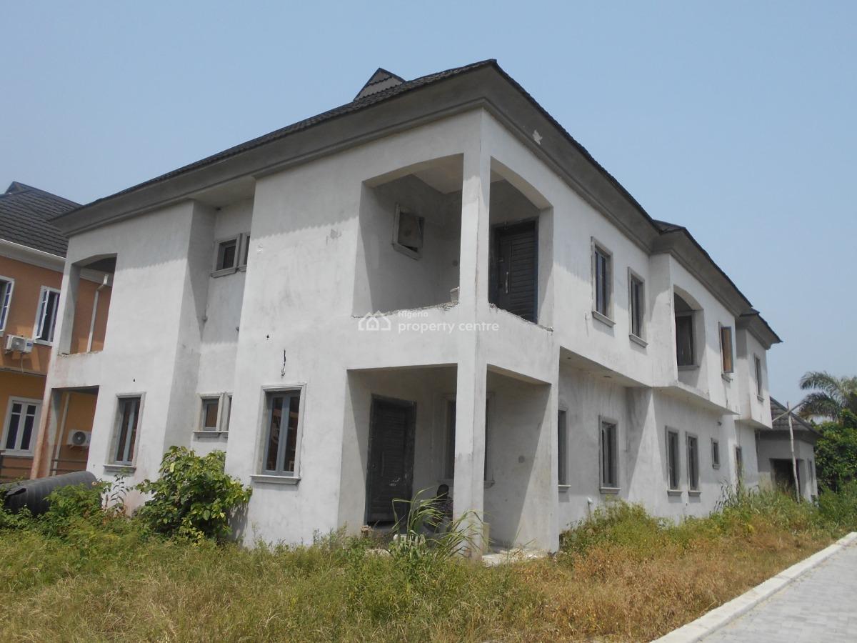 4 Bedroom Semi Detached (carcass), Ajayi Apatha, Sangotedo, Ajah, Lagos, Semi-detached Duplex for Sale