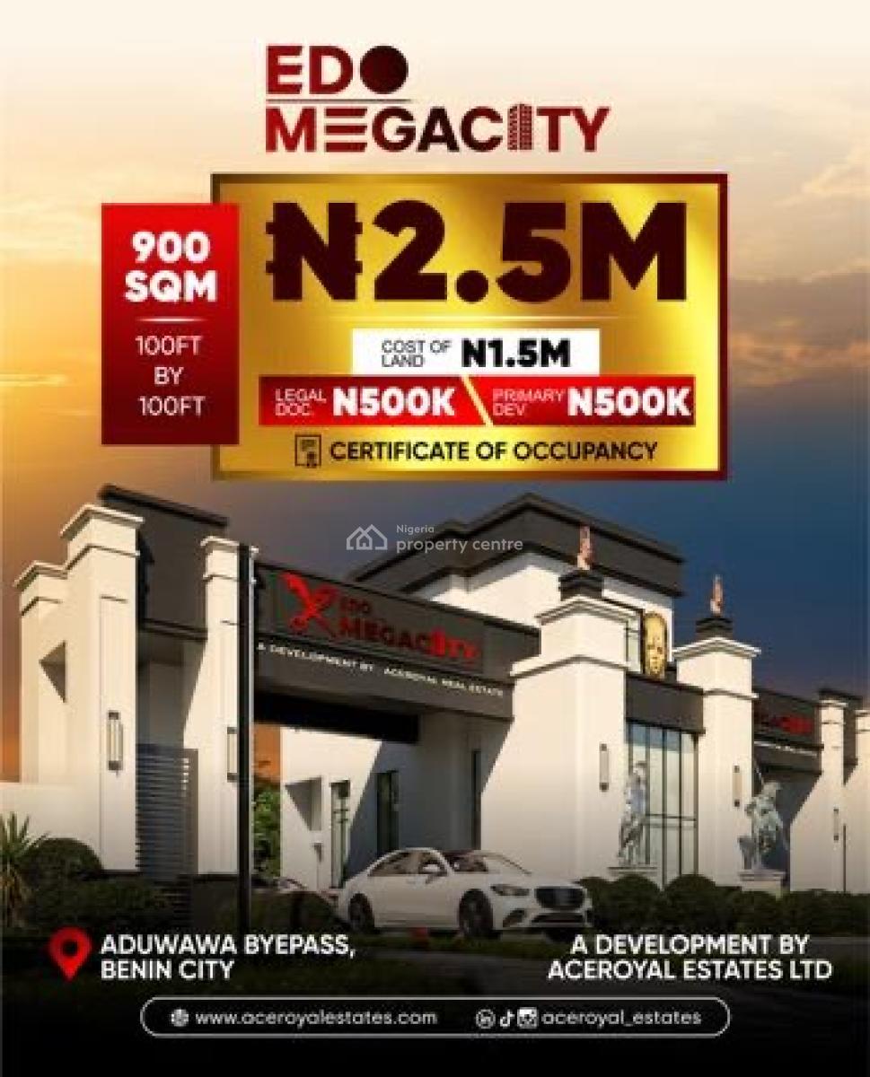 Land with C of O, Edo Mega City. Aduwawa Bypass, Benin City, Benin, Oredo, Edo, Mixed-use Land for Sale