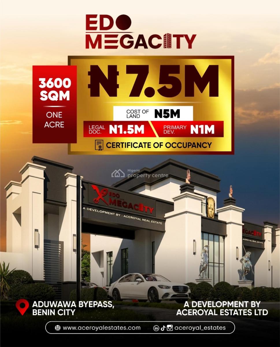 Land with C of O, Edo Mega City. Aduwawa Bypass, Benin City, Benin, Oredo, Edo, Mixed-use Land for Sale