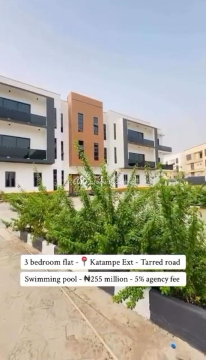 Newly Built 3 Bedroom Flat, Tarred Road, Katampe Extension, Katampe, Abuja, Flat / Apartment for Sale