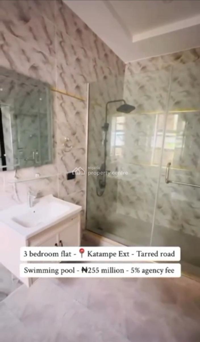 Newly Built 3 Bedroom Flat, Tarred Road, Katampe Extension, Katampe, Abuja, Flat / Apartment for Sale