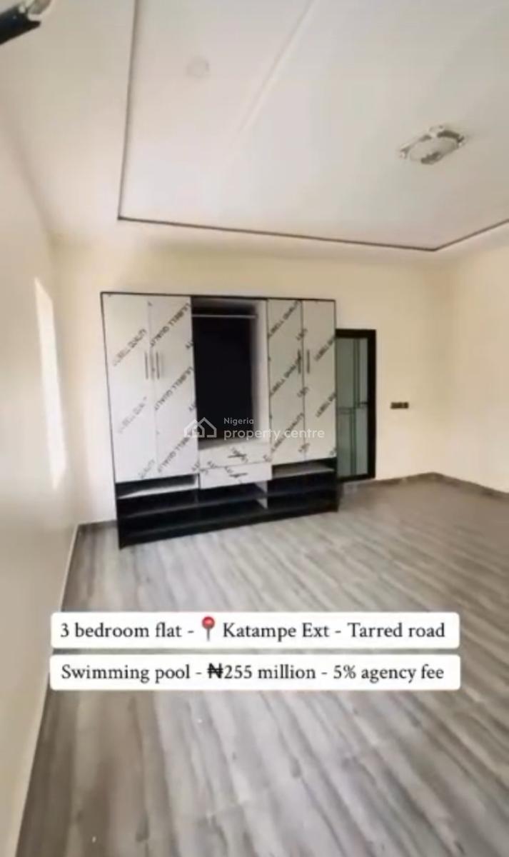Newly Built 3 Bedroom Flat, Tarred Road, Katampe Extension, Katampe, Abuja, Flat / Apartment for Sale