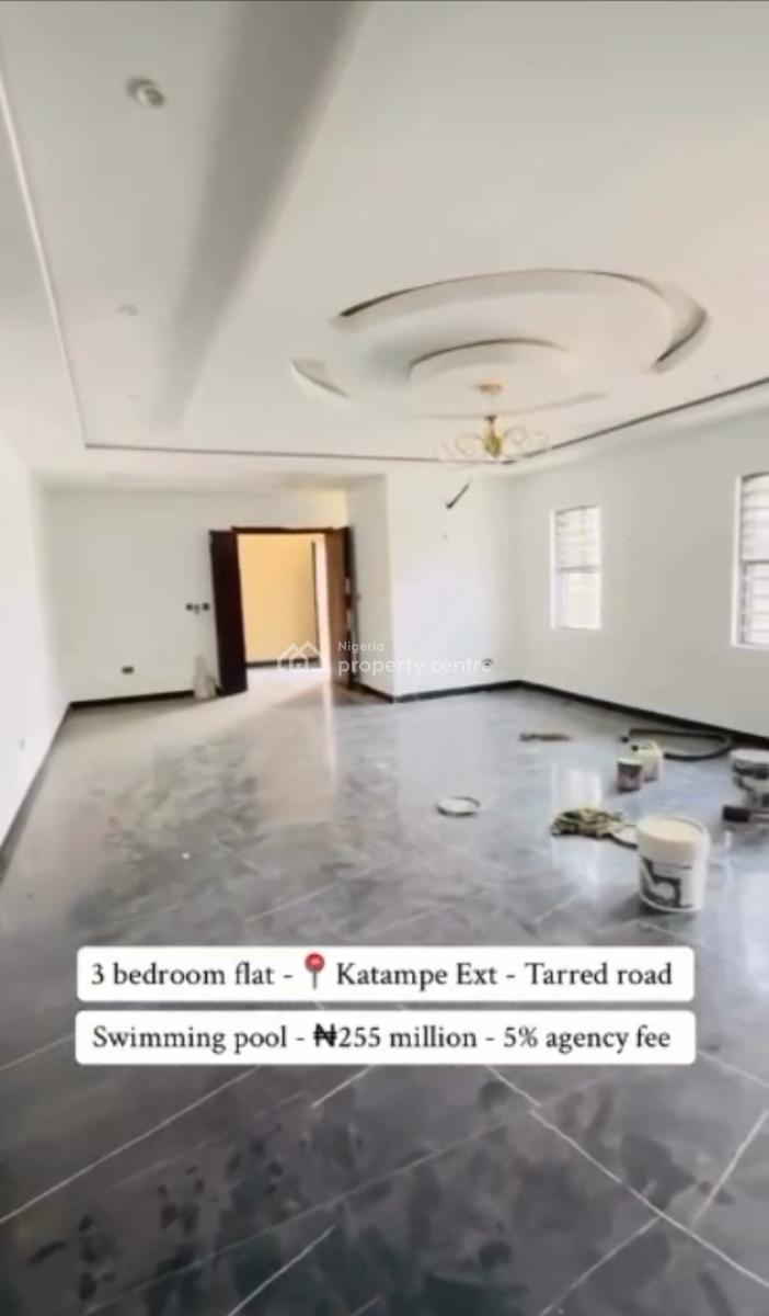 Newly Built 3 Bedroom Flat, Tarred Road, Katampe Extension, Katampe, Abuja, Flat / Apartment for Sale