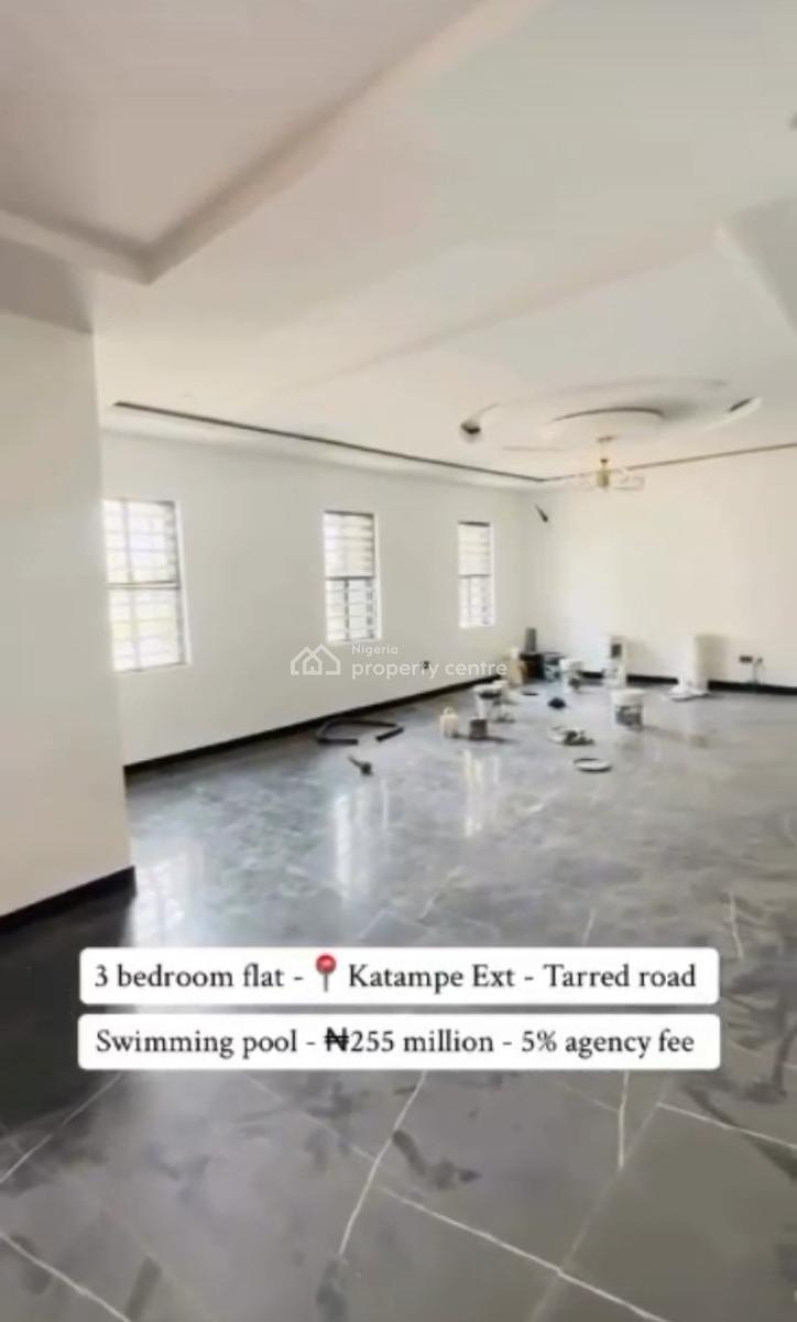 Newly Built 3 Bedroom Flat, Tarred Road, Katampe Extension, Katampe, Abuja, Flat / Apartment for Sale