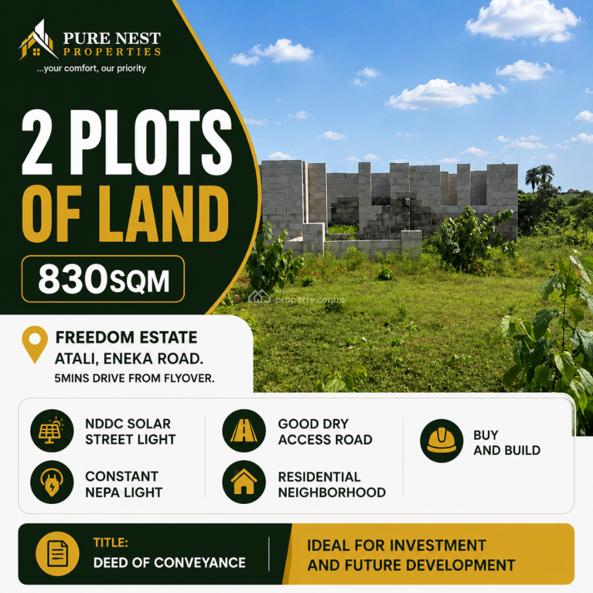 Buy & Build - 2 Plots of Land, Freedom Estate Atali, Eneka Road.  5mins Drive From Flyover., Port Harcourt, Rivers, Mixed-use Land for Sale