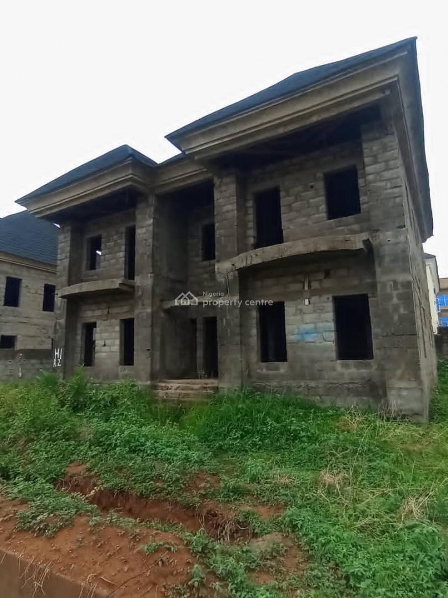 Carcass 4 Bedroom Detached Duplex with Attached Bq, Apo, Abuja, Detached Duplex for Sale