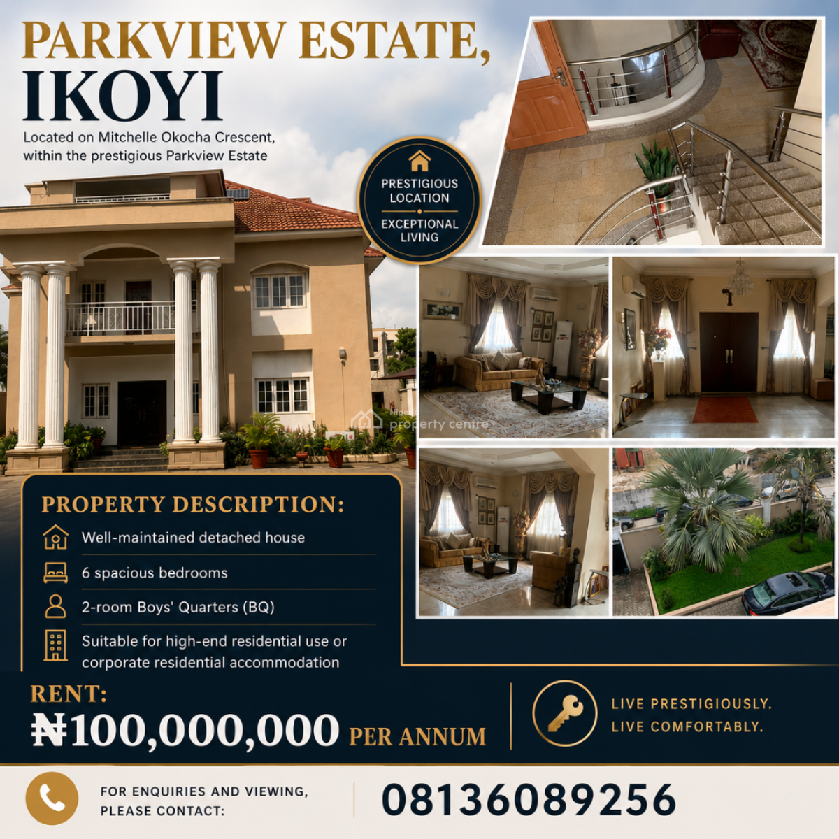 Luxurious 6-bedroom Detached House., Parkview Estate, Parkview, Ikoyi, Lagos, Detached Duplex for Rent