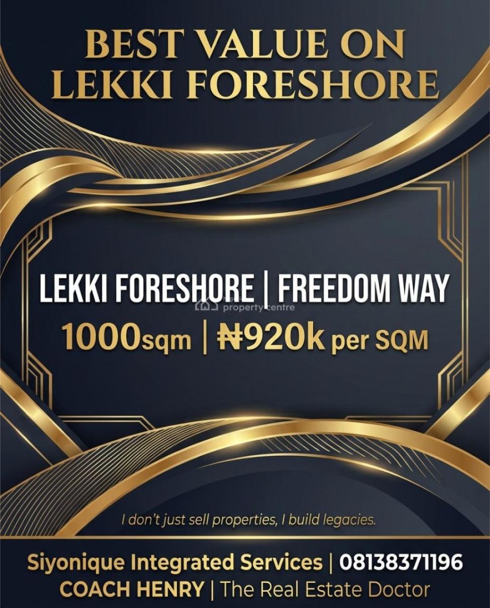 Premium Strategic Opportunity for The Buyer Who Understands Timing 100, Lekki Foreshore Lekki Phase One, Lekki Phase 1, Lekki, Lagos, Residential Land for Sale
