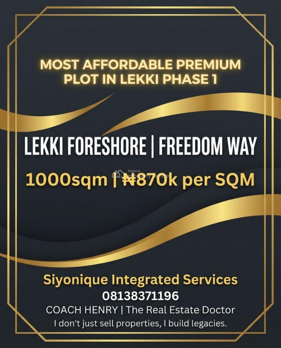Affordable Cornerstone of Luxury Living 100% Dry Land, Lekki Foreshore Lekki Lagos, Lekki Phase 1, Lekki, Lagos, Residential Land for Sale