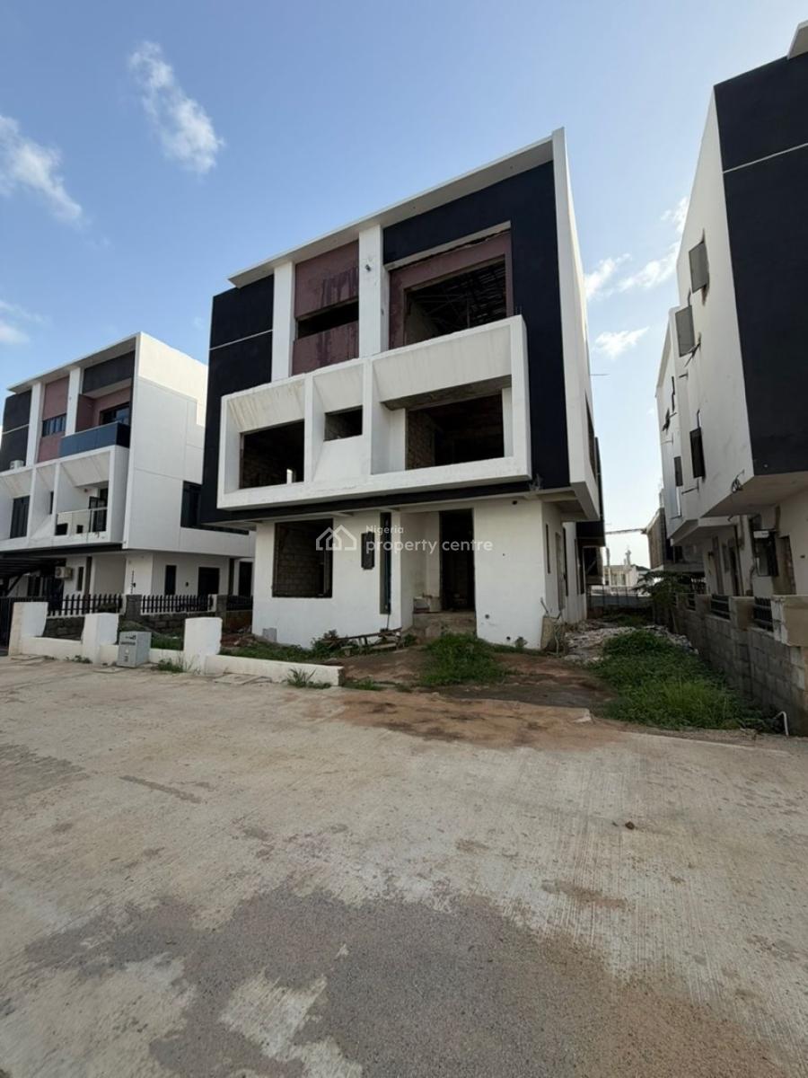 Massive 5 Bedrooms Semi Finished Detached Duplex, Bq , Pool, Gym, Serene and Well Secured Neighborhood, Lugbe District, Abuja, Detached Duplex for Sale
