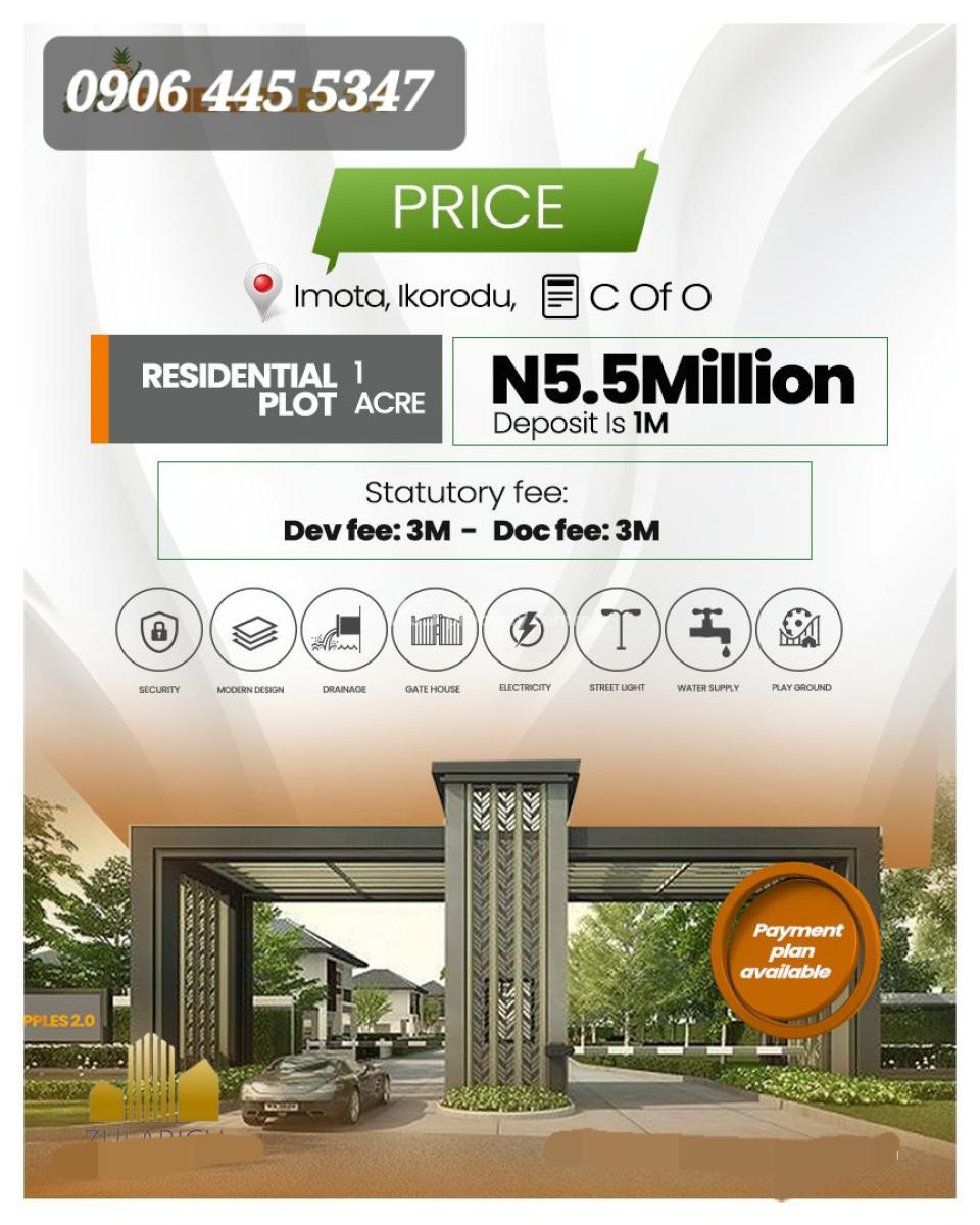 C of O Plots and Acres of Land, Imota, Ikorodu, Lagos, Residential Land for Sale
