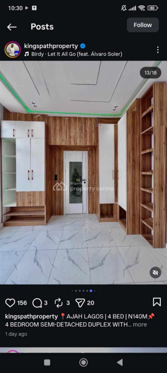 Newly Built 4 Bedroom Semi Detached Duplex with a Bq, Ajah, Lagos, Semi-detached Duplex for Sale