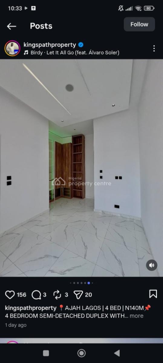 Newly Built 4 Bedroom Semi Detached Duplex with a Bq, Ajah, Lagos, Semi-detached Duplex for Sale