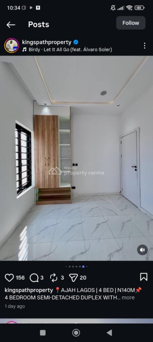 Newly Built 4 Bedroom Semi Detached Duplex with a Bq, Ajah, Lagos, Semi-detached Duplex for Sale