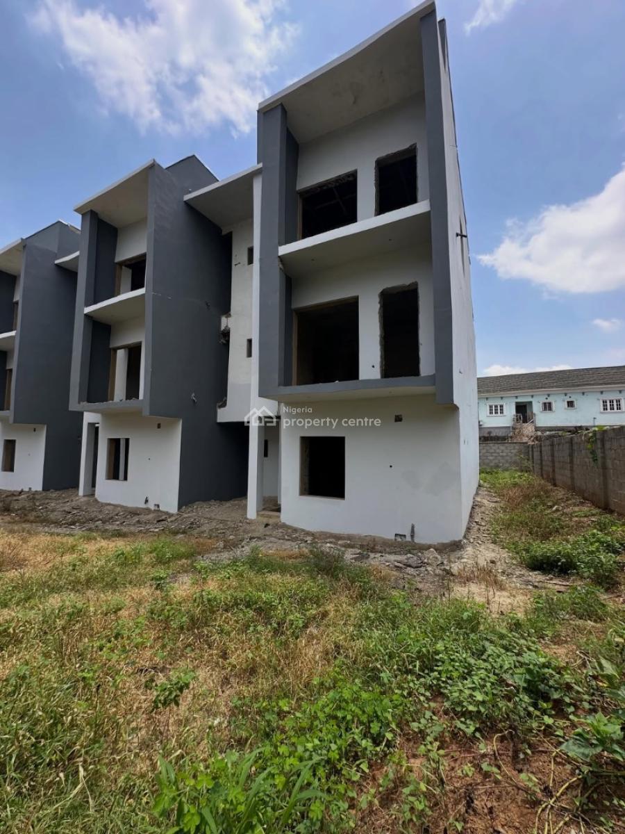 New 4 Bedroom Terrace Duplex + Boys Quarters  (semi Finished), Gude, Apo, Abuja, Terraced Duplex for Sale