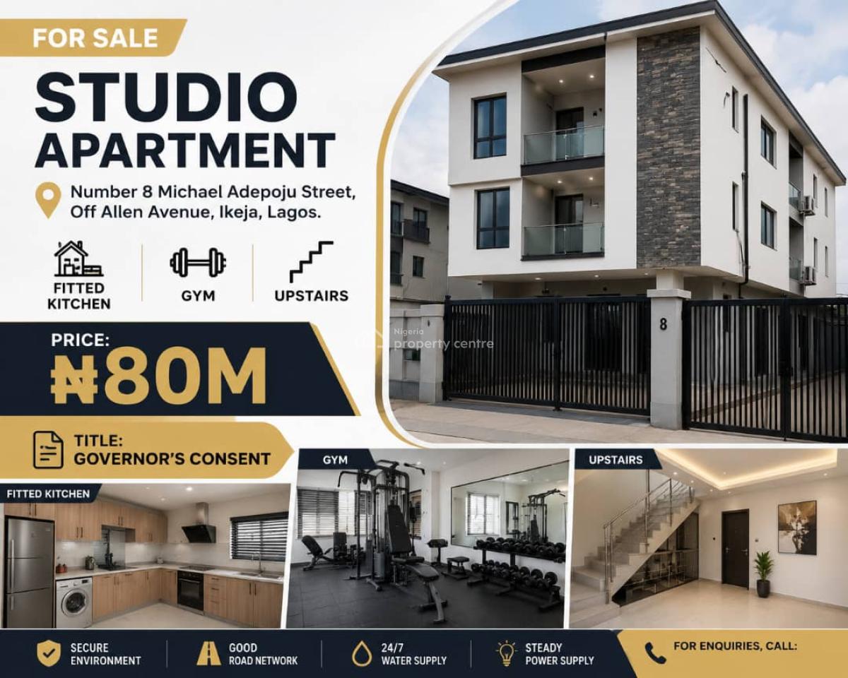 Luxury Studio Apartment Upstairs, Off Freedom Way, Lekki Phase 1, Lekki, Lagos, Self Contain (single Rooms) for Sale
