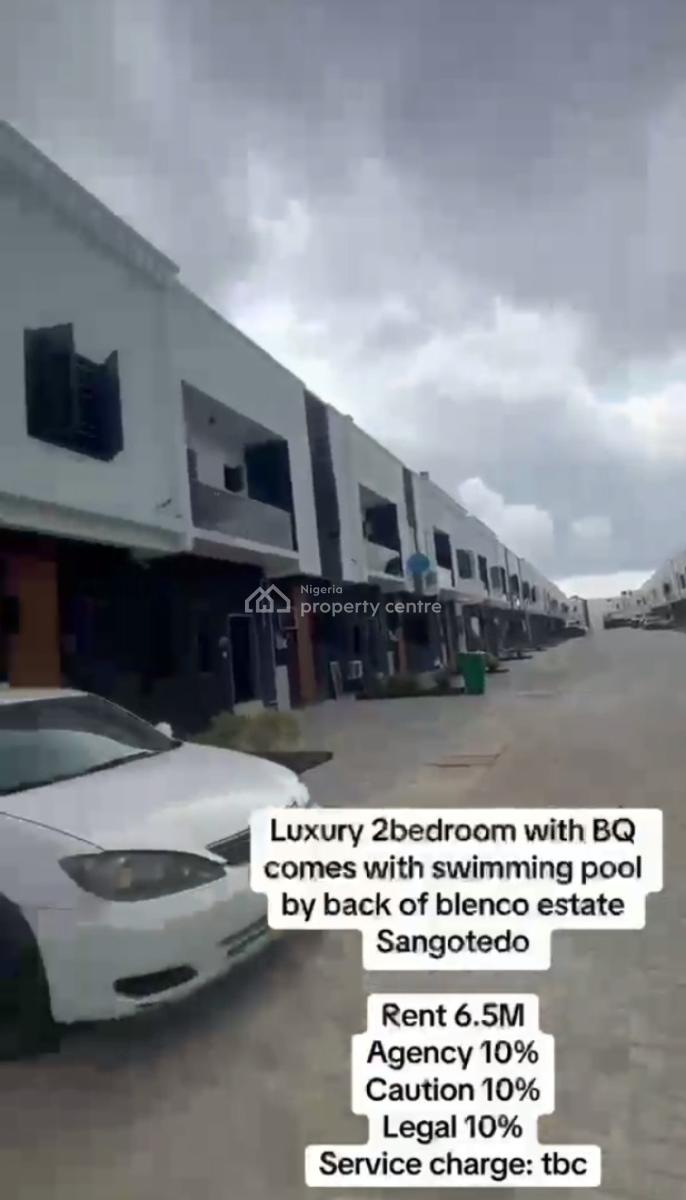Luxury 2bedroom with Bq Comes with Swimming Po with Excellent Facility, Back of Blenco Estate, Sangotedo, Ajah, Lagos, Flat / Apartment for Rent
