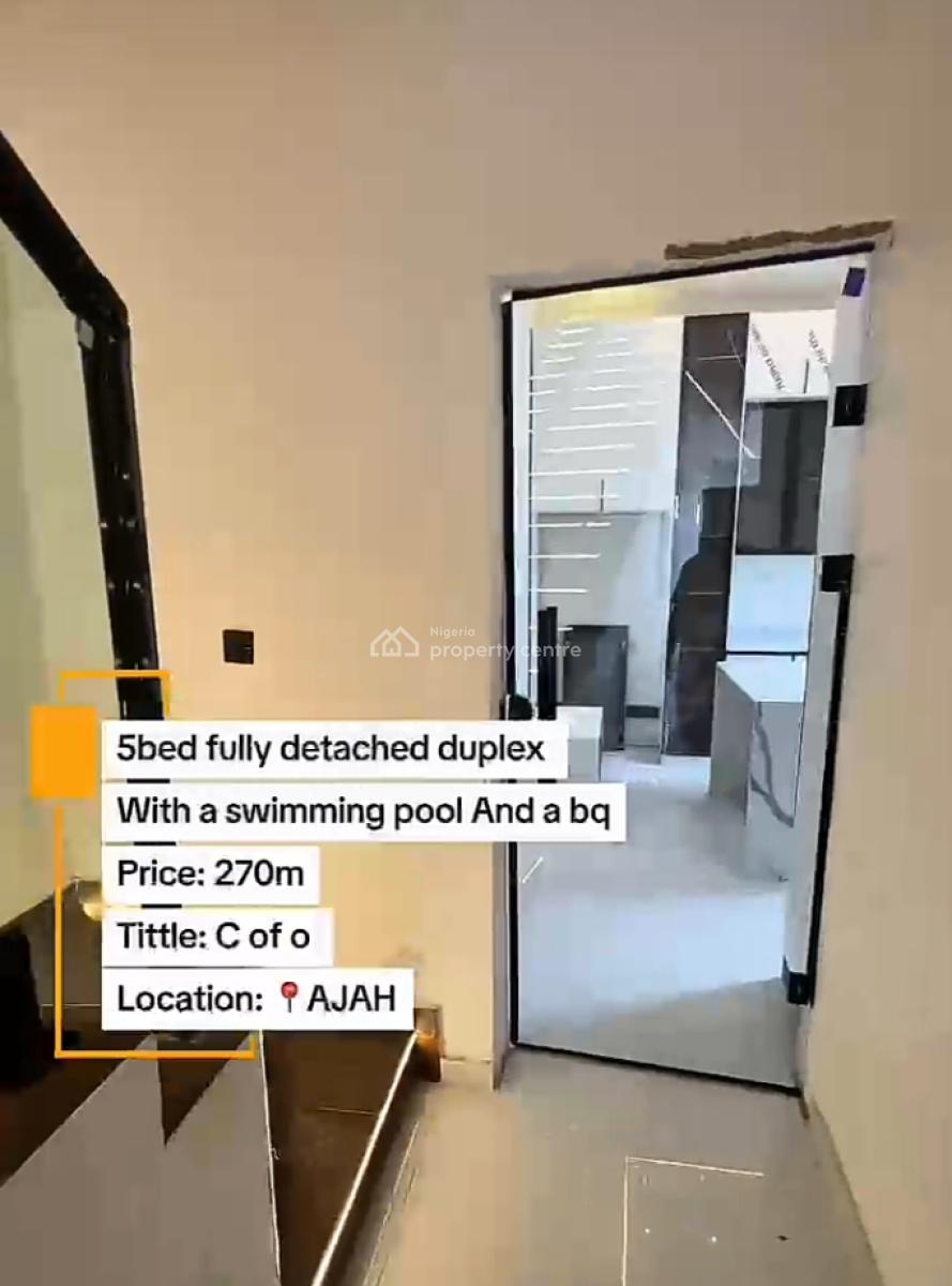 5 Bedroom Fully Detached Duplex with Bq and Swimming Pool, in a Call to Access Estate, Sangotedo, Ajah, Lagos, Detached Duplex for Sale