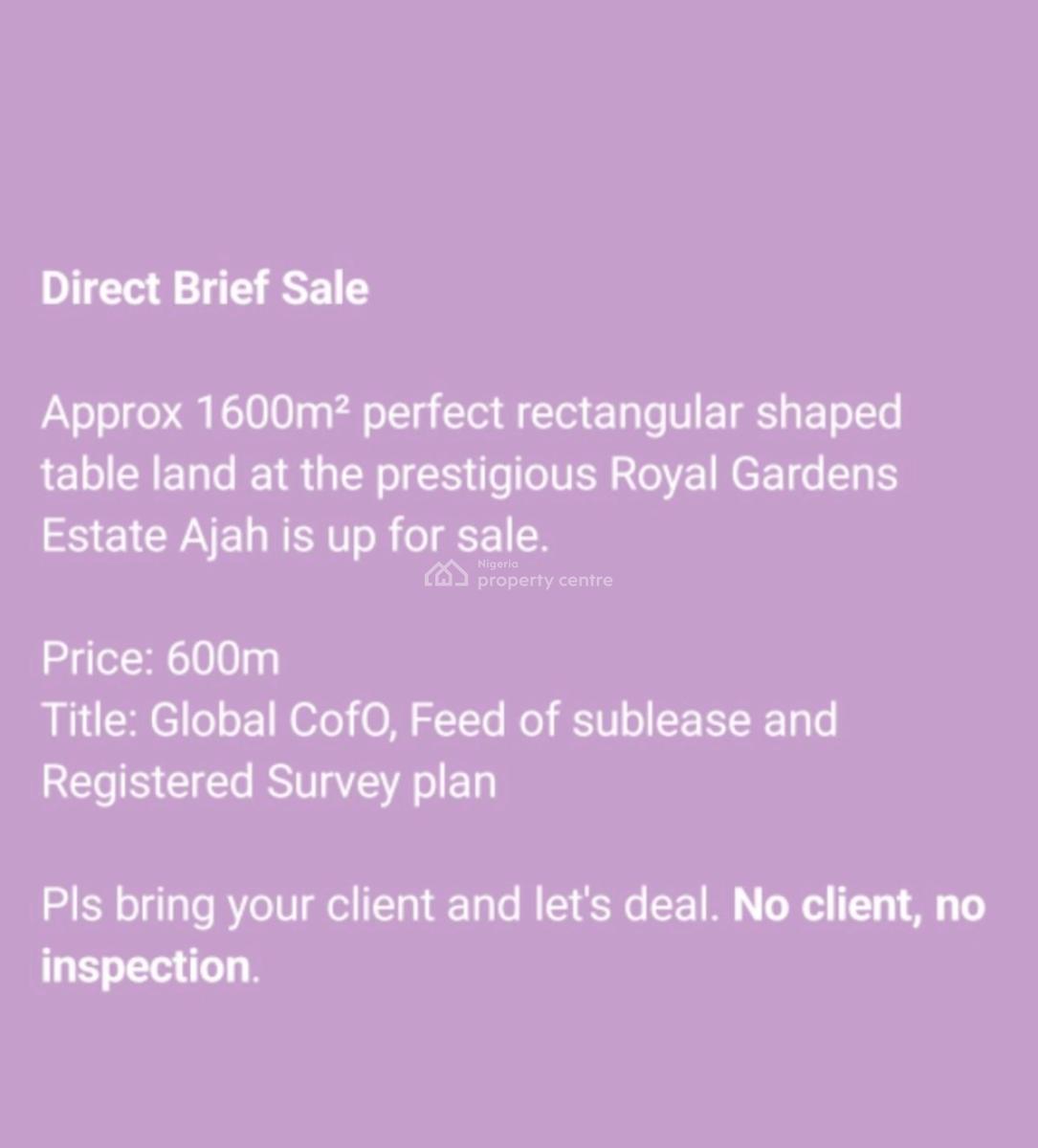 Land in Royal Garden Estate, Roya Gardens, Lekki Ajah, Ajah, Lagos, Mixed-use Land for Sale
