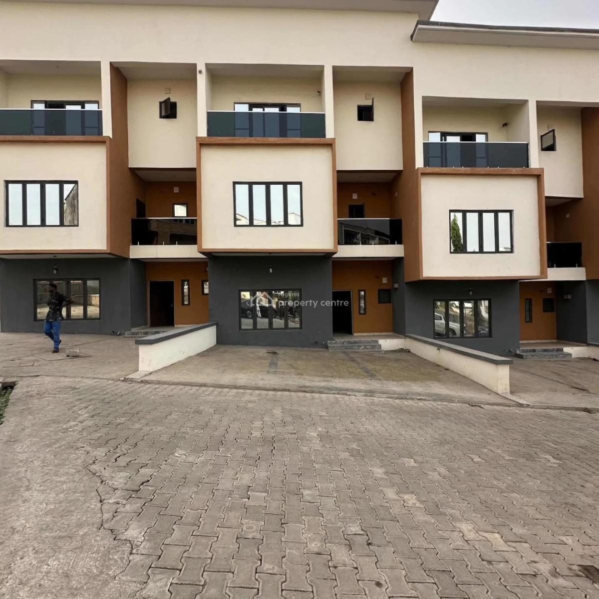 Newly Constructed 4 Bedrooms Terrace Duplex with a One Room Bq, Wuye, Abuja, Terraced Duplex for Sale