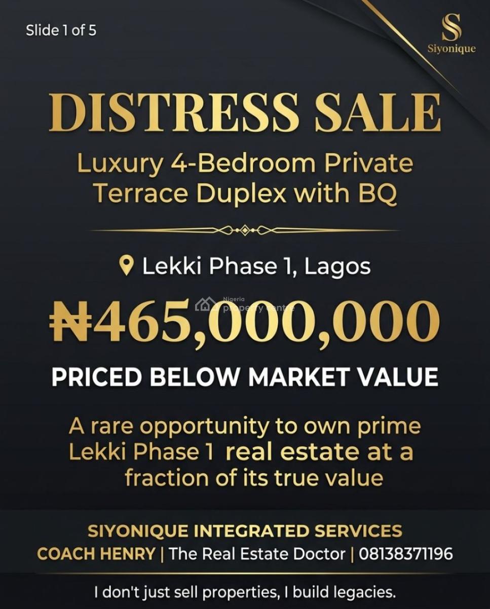 Unique Premium 4 Bedroom Terrace Duplex with Bq, with Seperate Gate, Lekki Phase 1, Lekki, Lagos, Terraced Duplex for Sale