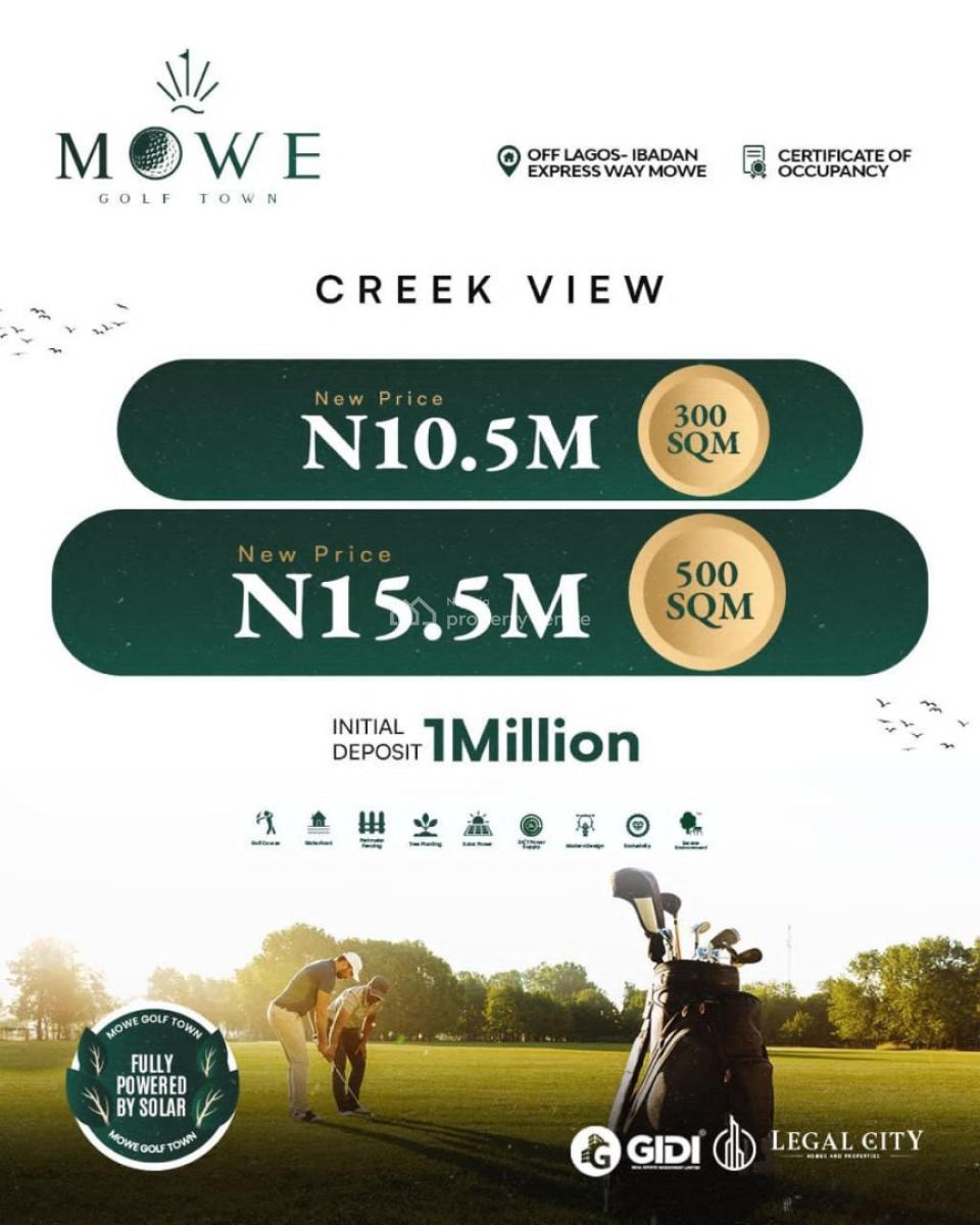 Own a C of O Lake Plot View Property, Mowe Golf Town, Mowe Town, Ogun, Mixed-use Land for Sale