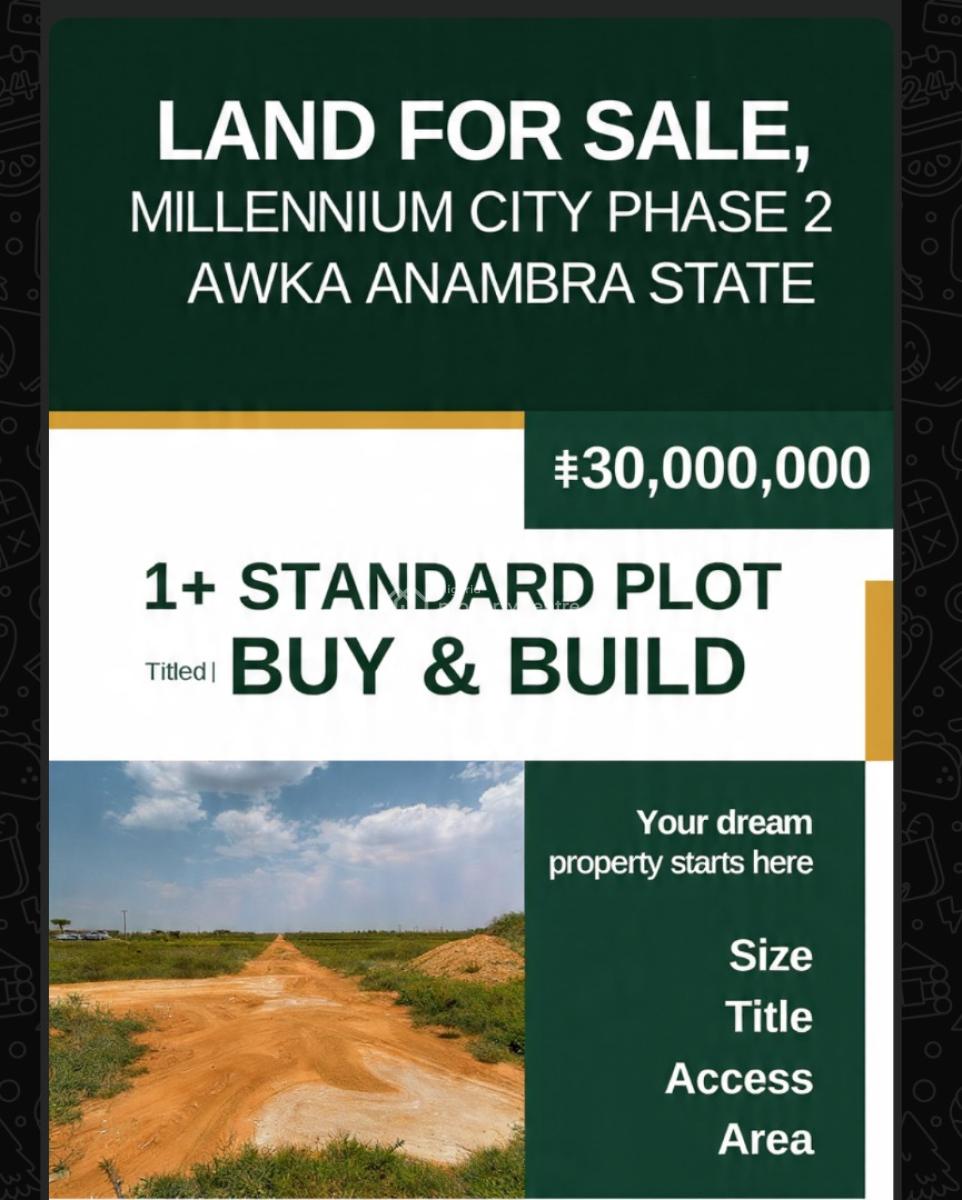 Fenced Plot of Land in Millennium City Phase2, Millennium City Phase2, Awka, Anambra, Land for Sale